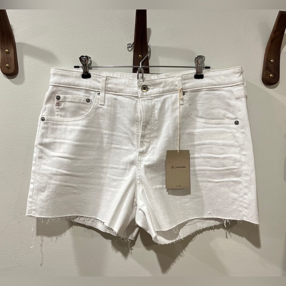 NWT AG-ED Hailey Cutoff White Boyfriend Denim Stretch Shorts Size 32 - Picture 7 of 15